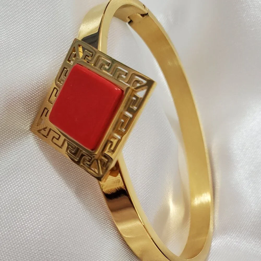 Gold Plated Stainless Steel VARIETY Bangle Bracelet Geometric Design SELECT